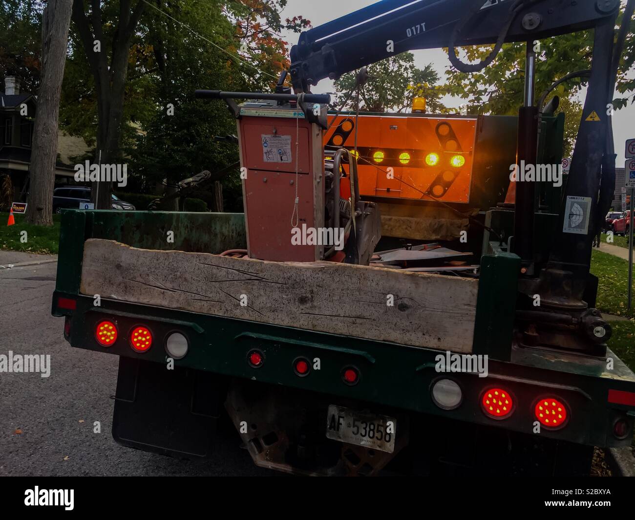 Camion de travail sur place Banque D'Images