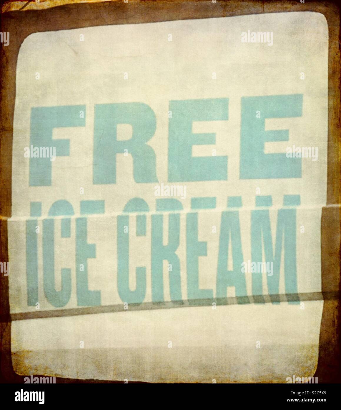 Un panneau disant crème glacée gratuite aux etats unis , Amérique Banque D'Images