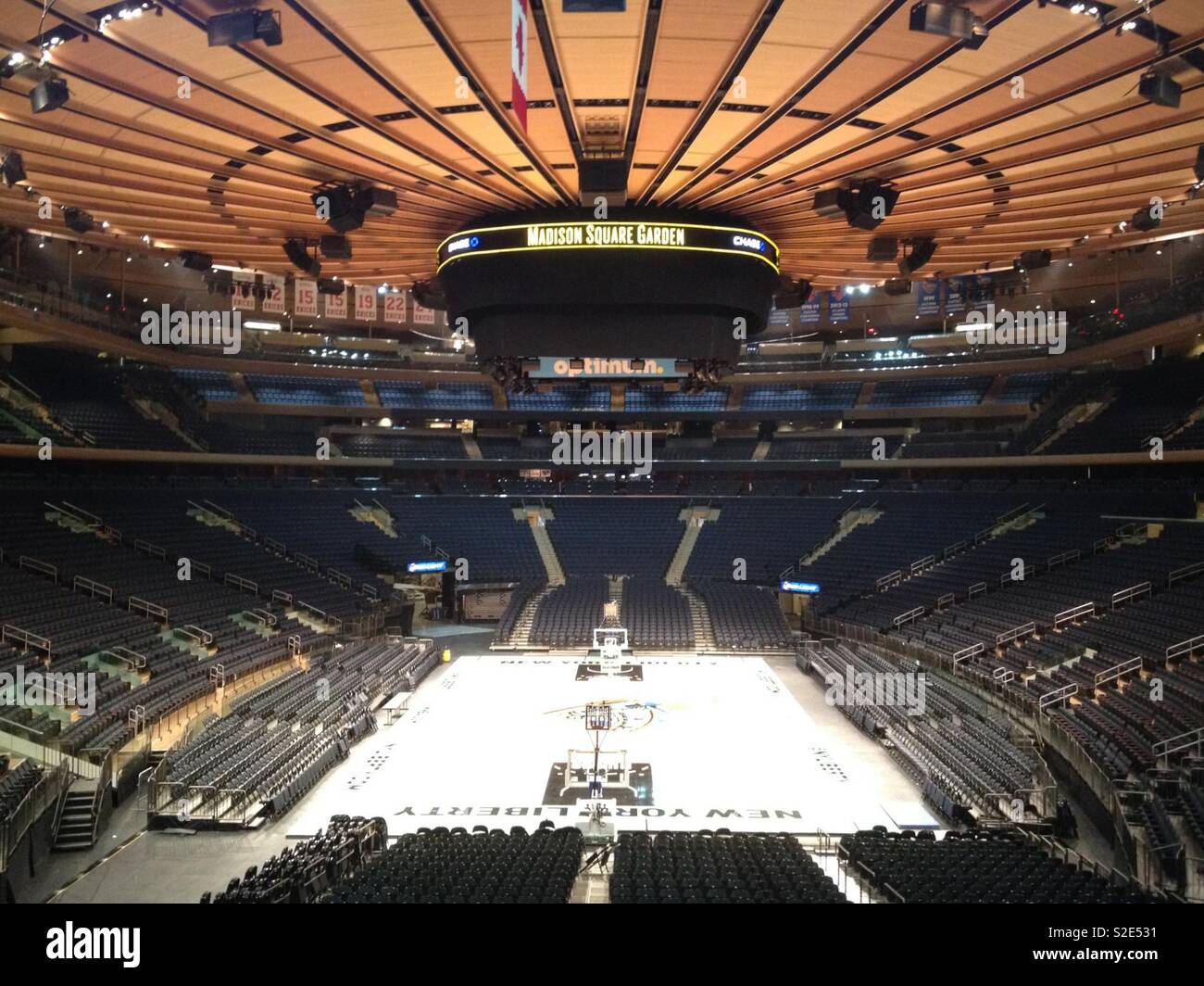 L'intérieur de l'arena au Madison Square Garden Banque D'Images