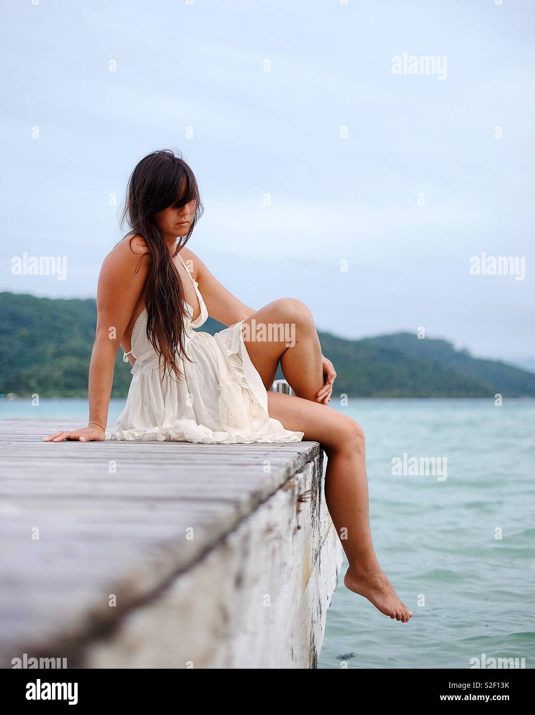 Assis sur le dock - Image de stock capturée avec un smartphone