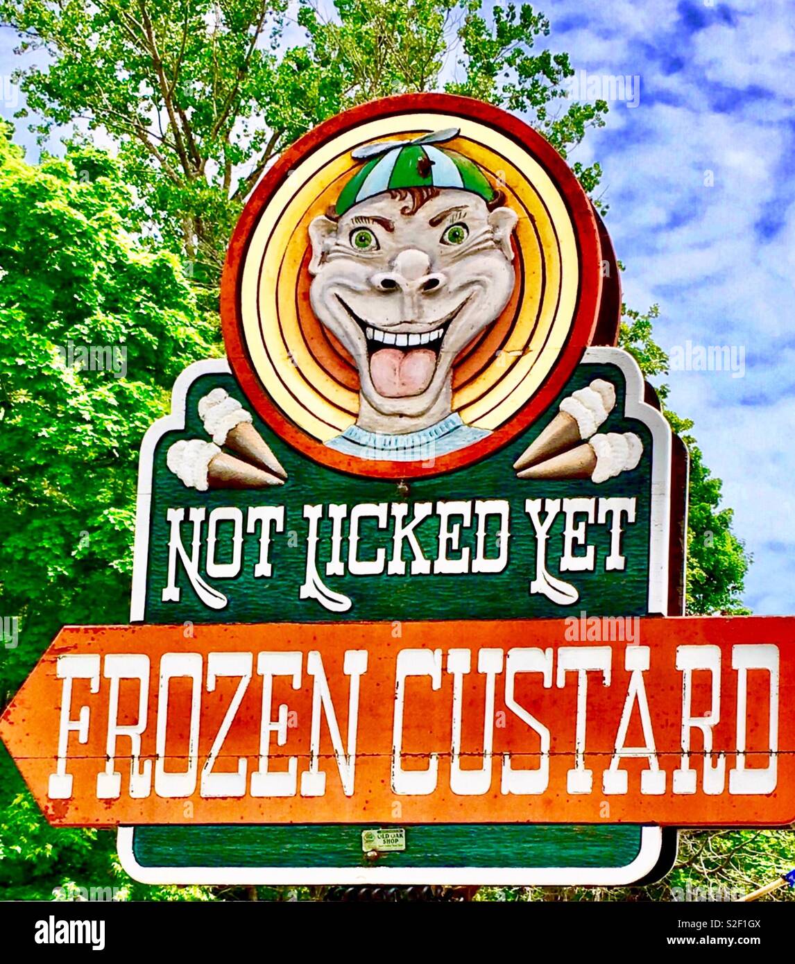 Pas encore léché Frozen Custard stand dans le comté de porte WI Banque D'Images
