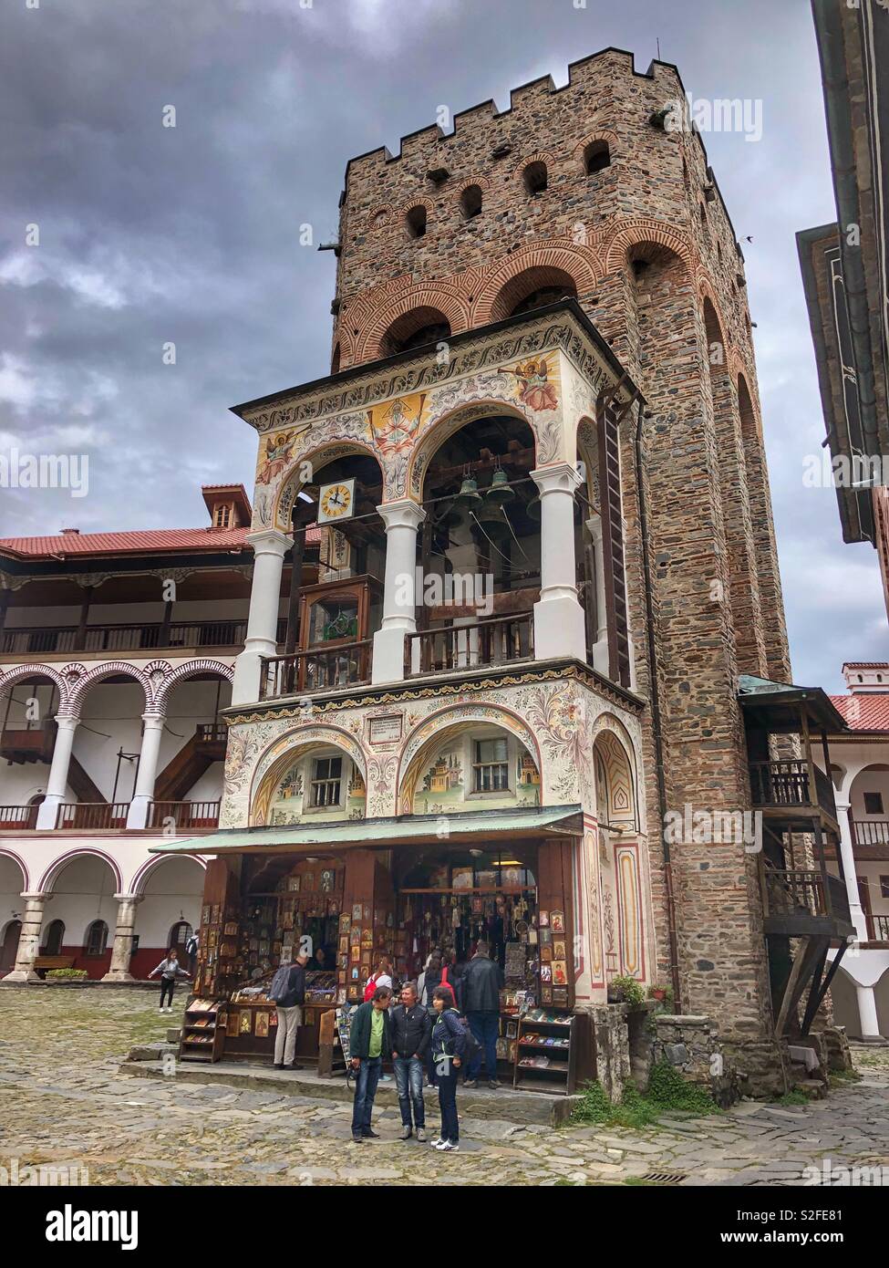 Site du patrimoine mondial de l'UNESCO, le Monastère de Rila, en Bulgarie. - Image de stock capturée avec un smartphone