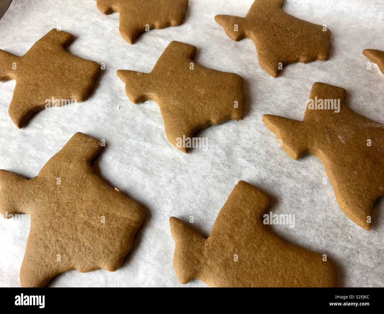 Gingerbread cookies en forme de Texas Banque D'Images