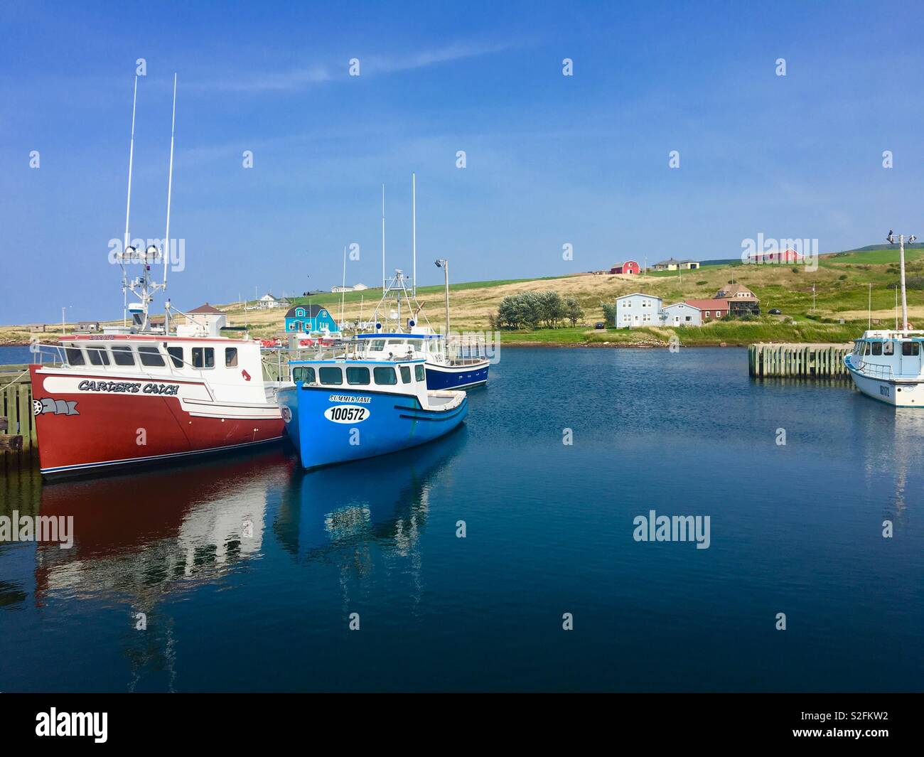 Bateaux de pêche à Chéticamp Banque D'Images