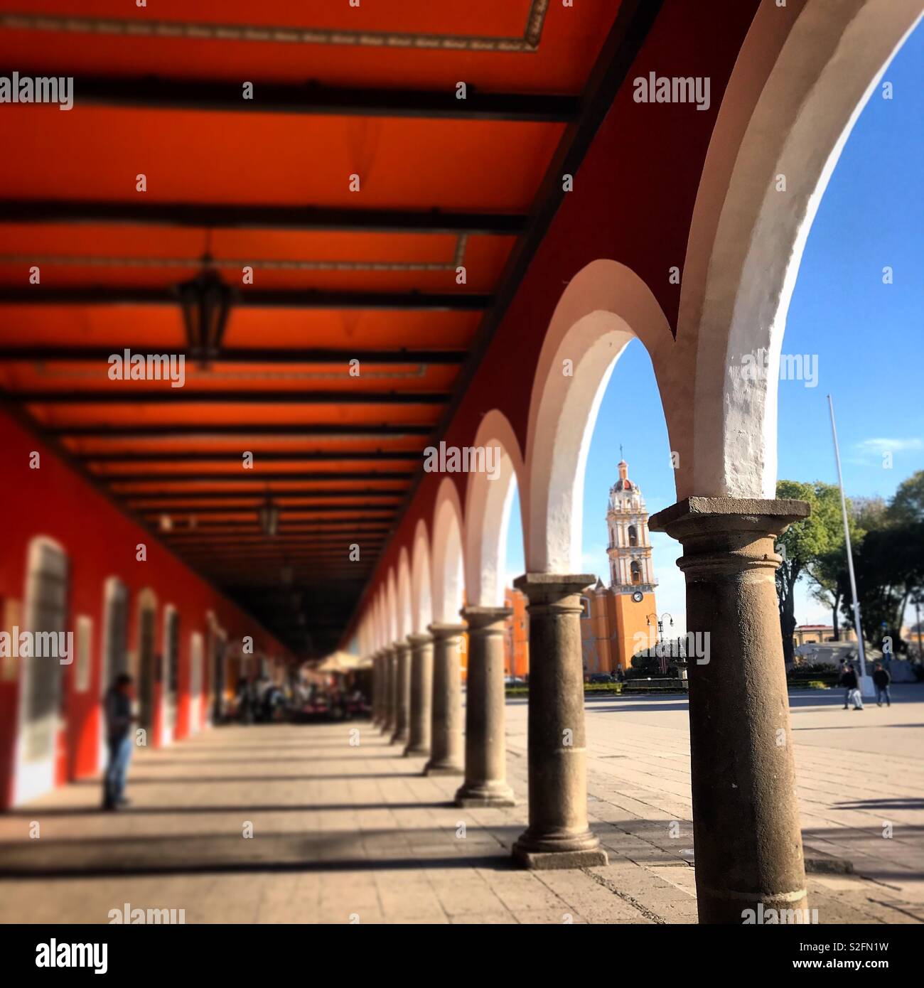 L'Arches dans la place principale de Cholula, Puebla, Mexique Banque D'Images