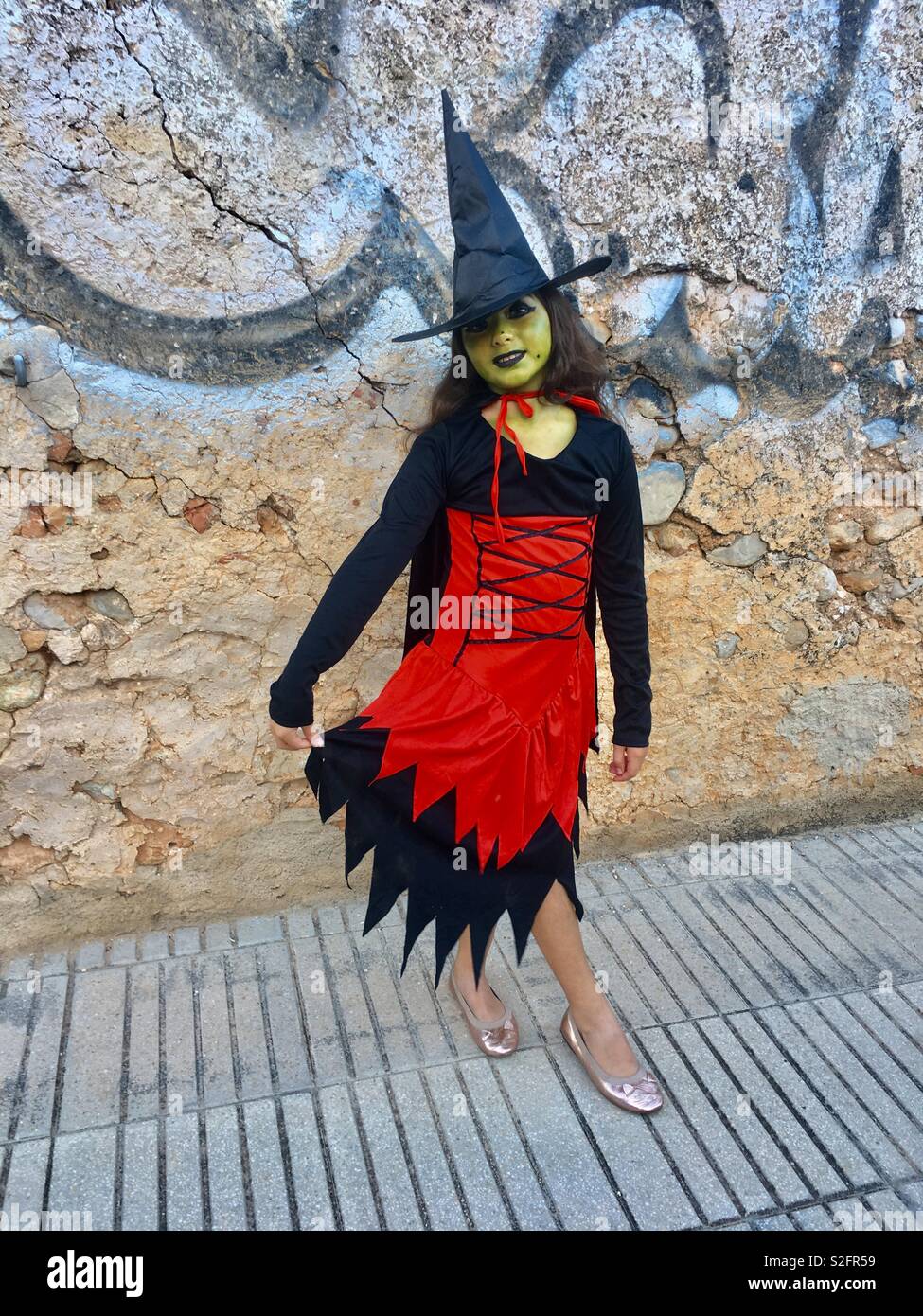 Sorcière Halloween festival en Espagne Banque D'Images