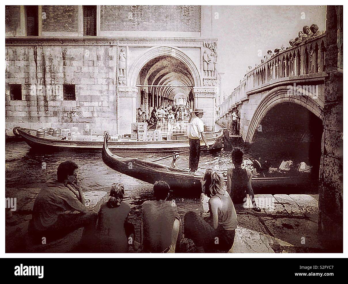 Gondole à Venise. - Image de stock capturée avec un smartphone