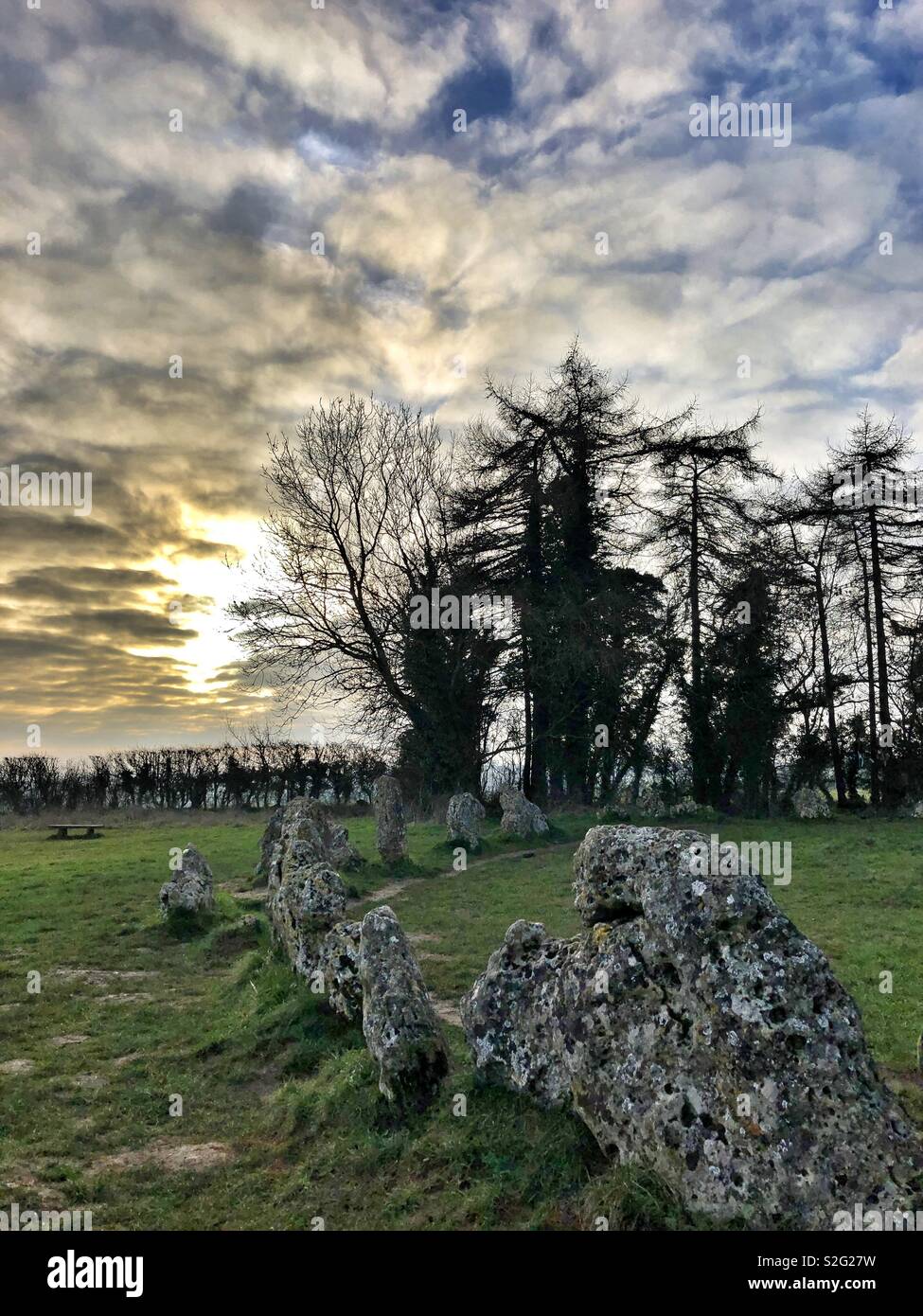 Le cercle de pierres de Rollright - Image de stock capturée avec un smartphone