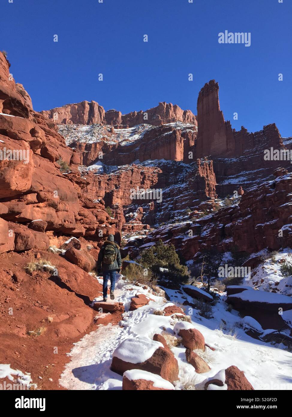Randonnées d'hiver dans l'Utah - Image de stock capturée avec un smartphone