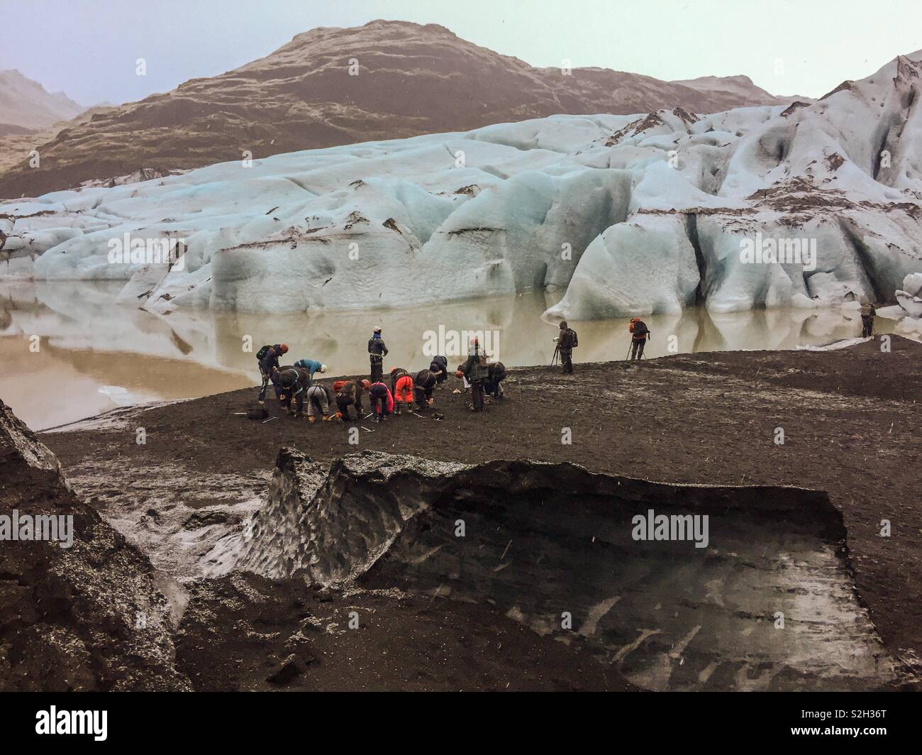 Glacier Solheimajokull, Islande Banque D'Images