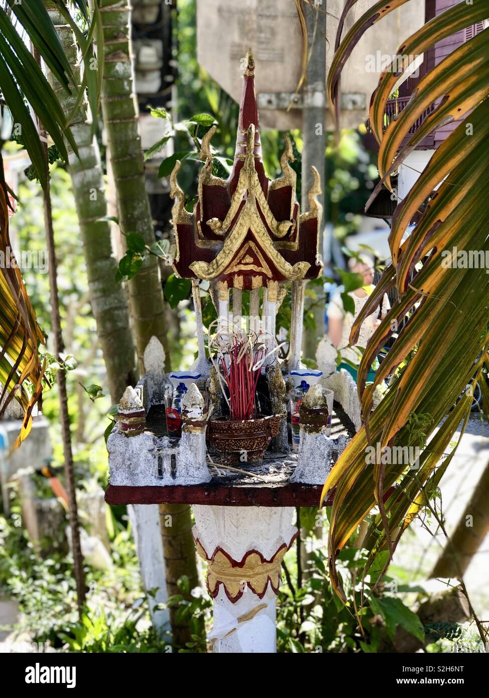 Close up sur Thai spirit house Banque D'Images