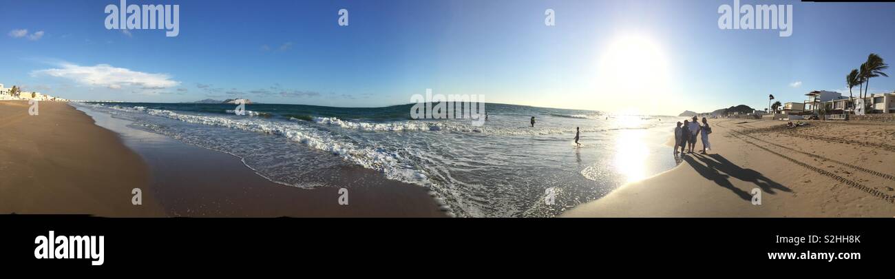 Mar de Cortés desde Bahía de Kino, Sonora, Mexique Banque D'Images