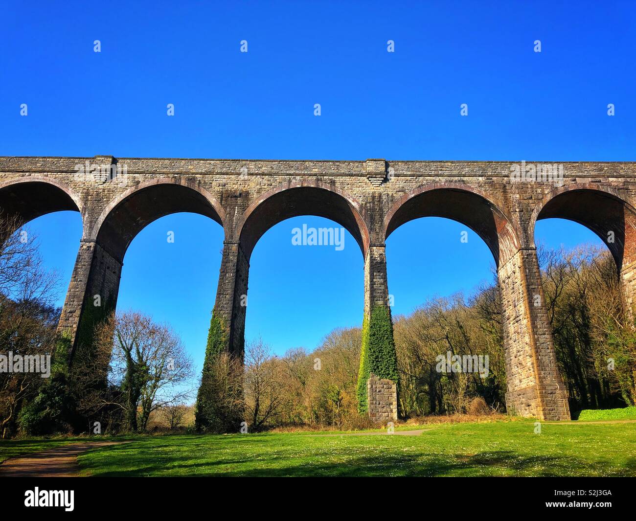 Porthkerry Viaduc, Porthkerry Park, Barry, Vale of Glamorgan, Pays de Galles du Sud. Banque D'Images