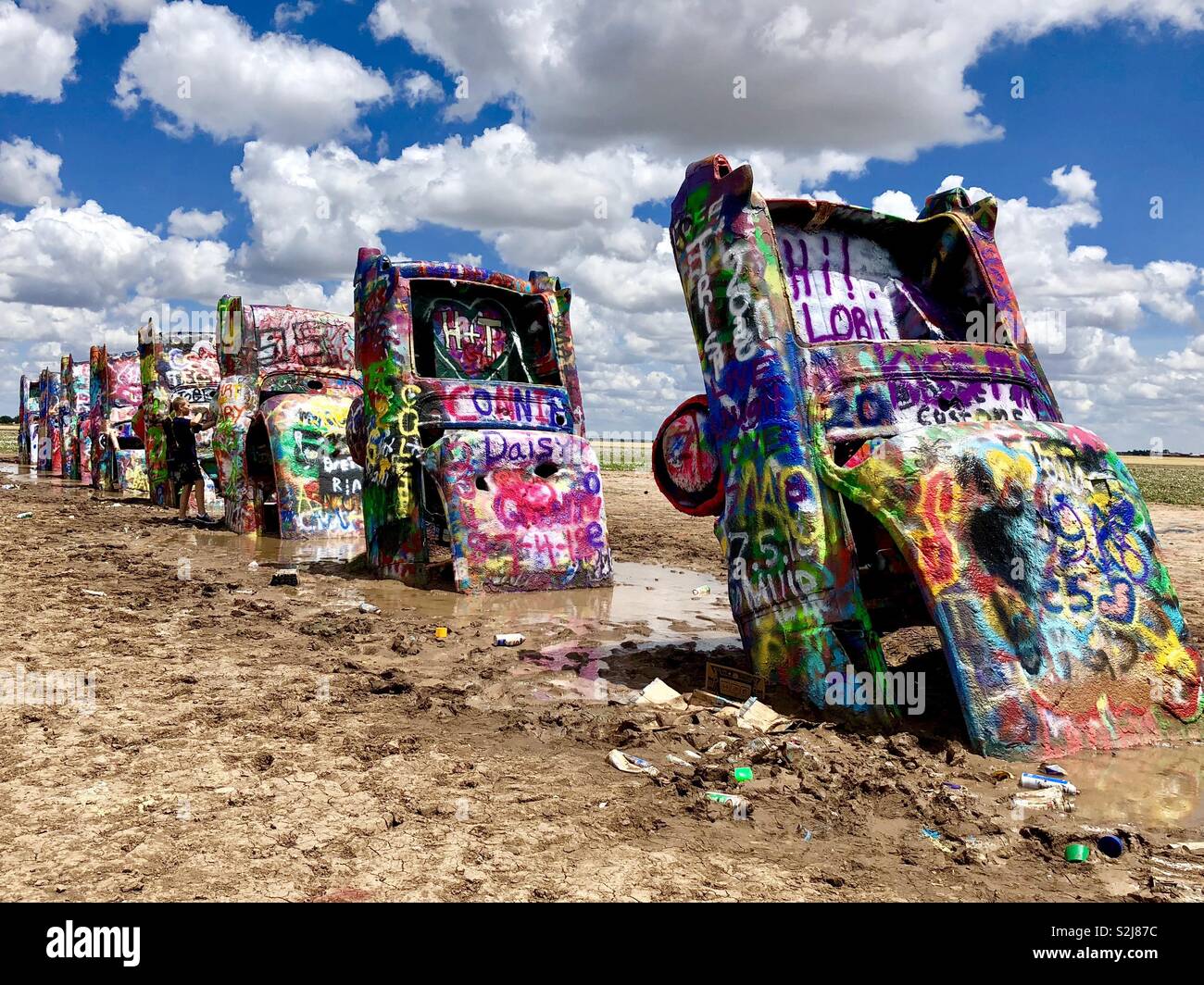 Le Cadillac Ranch à Amarillo, Texas Banque D'Images