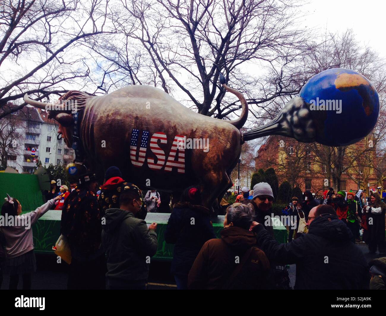 Carnaval de Mayence en 2019. Street Parade USA parodie Banque D'Images