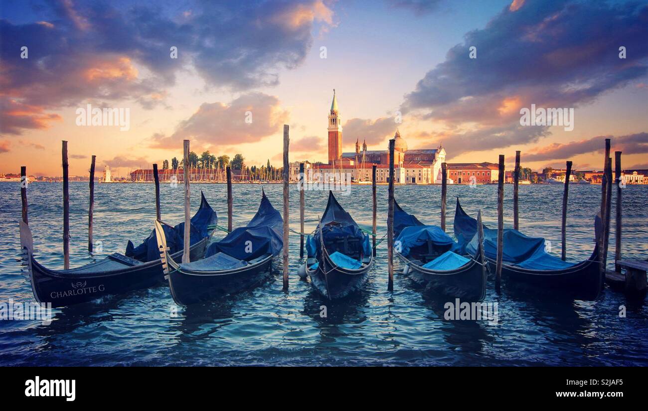 Venise, gondoles Banque D'Images