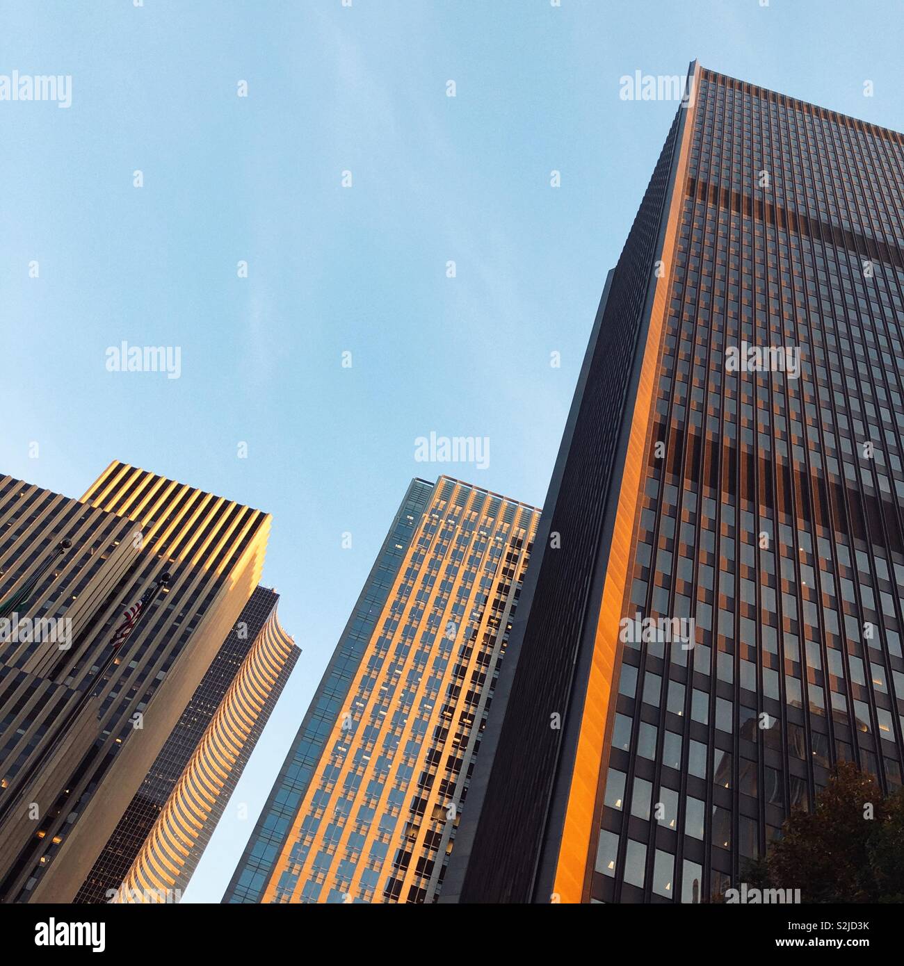 Derniers rayons de soleil touch Seattle gratte-ciel Banque D'Images