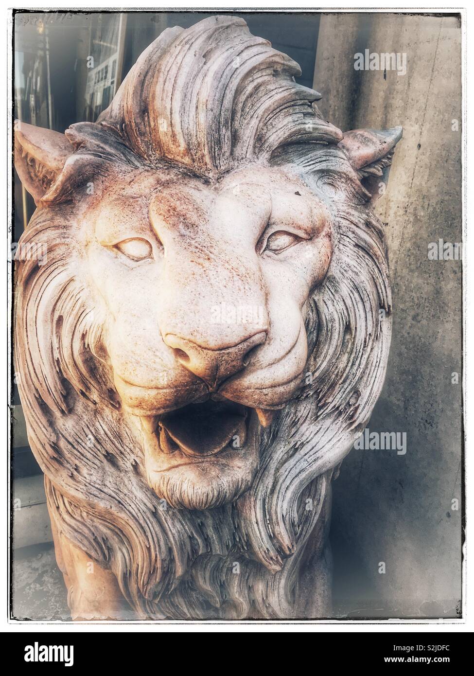 Sculpture de Lion. Banque D'Images
