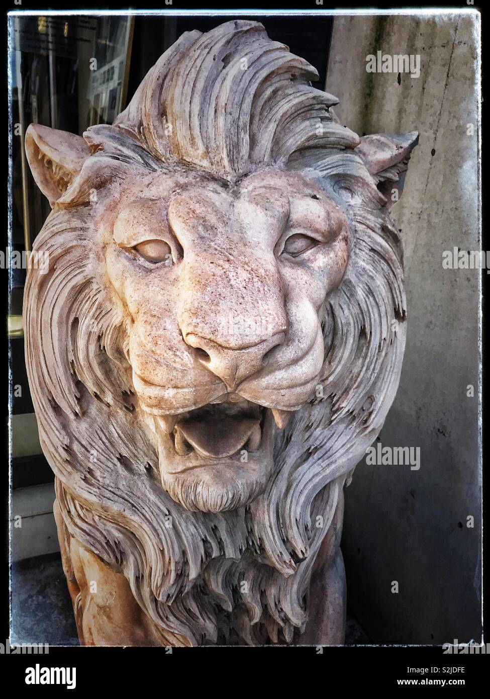 Sculpture de Lion. Banque D'Images