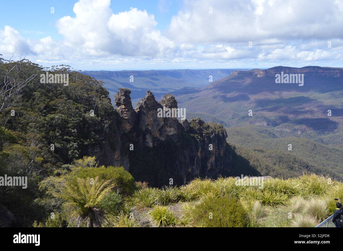 Blue Mountains à Sidney en Australie. Les trois pics fait s'appelle trois Sœurs Banque D'Images