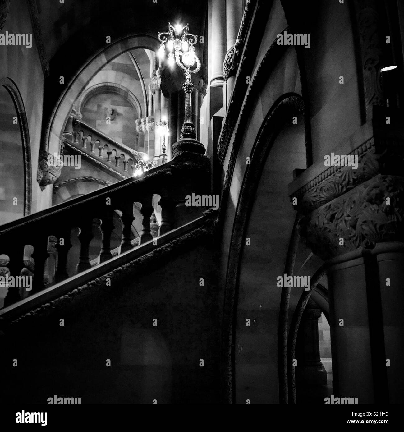 Photo en noir et blanc de New York State Capitol Building de New York à Albany Banque D'Images