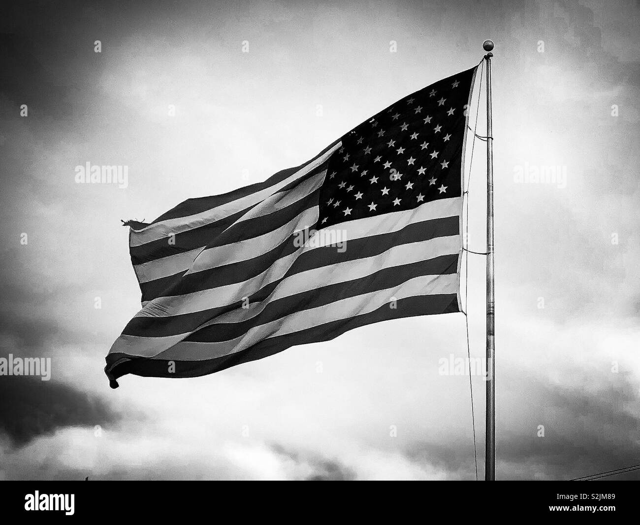 Drapeau américain en noir et blanc Photo Stock Alamy