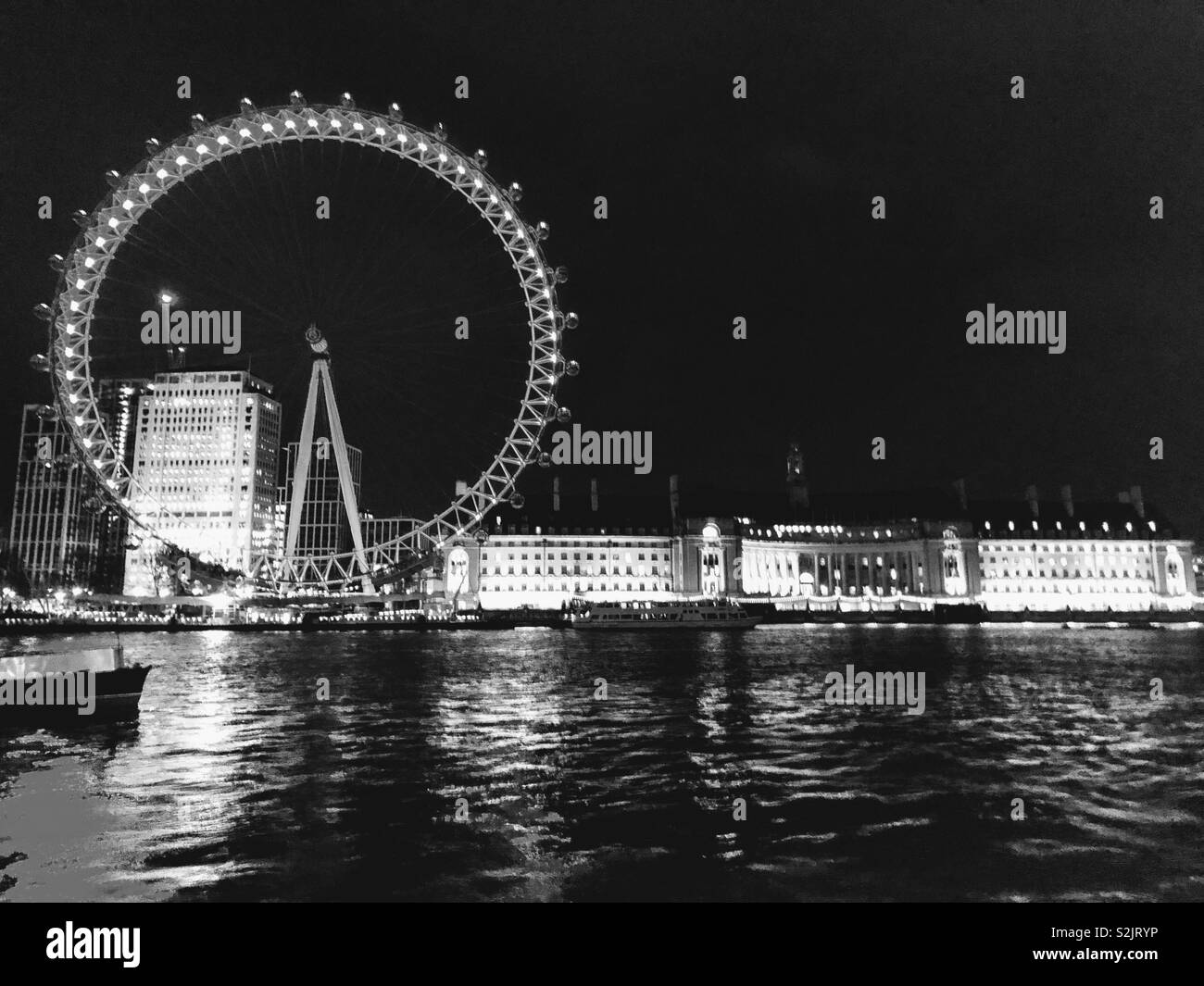 London Eye de nuit Banque D'Images