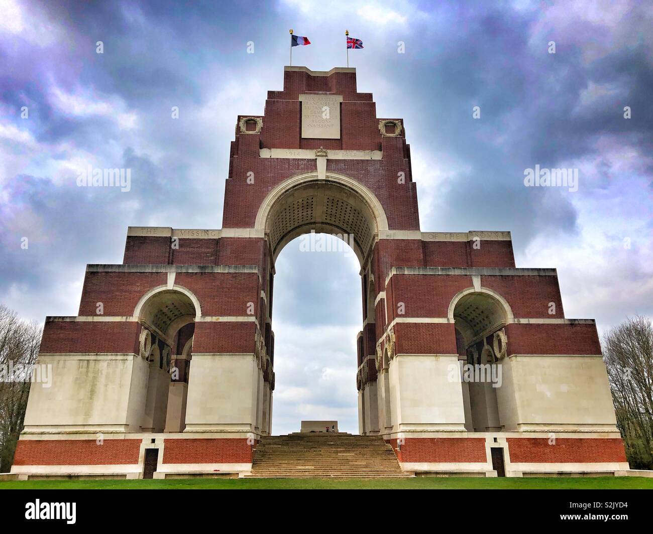 Thiepval mémorial aux disparus 72000 de la bataille de la Somme, 1916. Banque D'Images