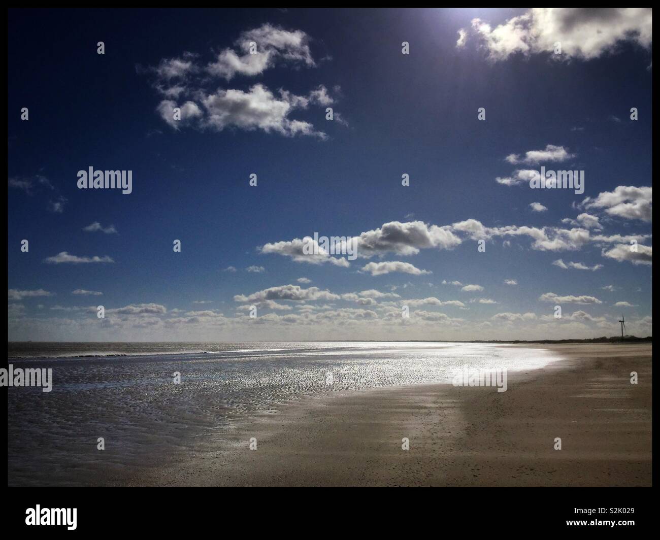 La plage du sud à Bridlington, East Yorkshire, Angleterre. - Image de stock capturée avec un smartphone