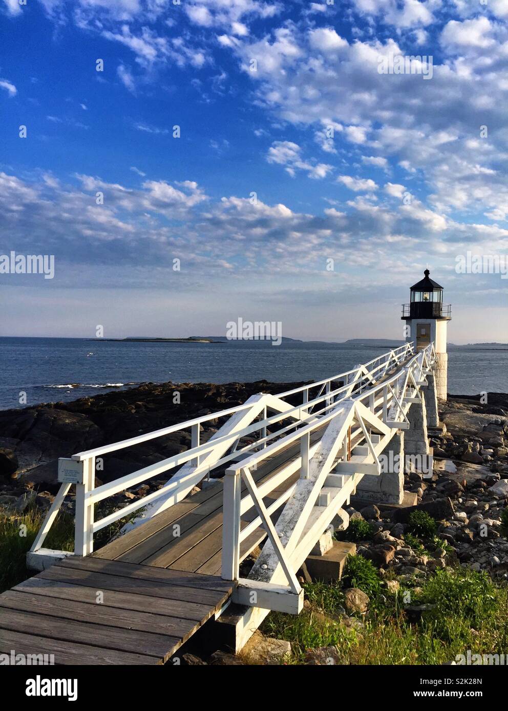 Le phare sur la côte du Maine, USA Banque D'Images
