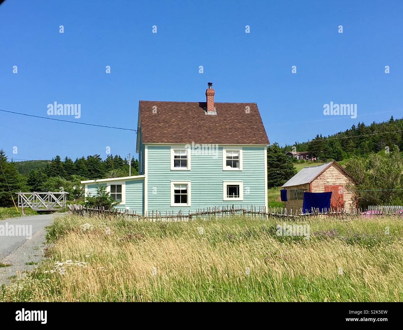 Maison en bois peint, Terre-Neuve, Canada Banque D'Images