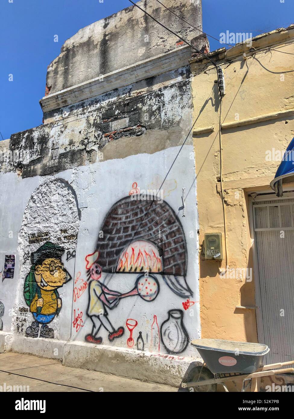 Street art urbain à Cartagena, Colombie. Banque D'Images