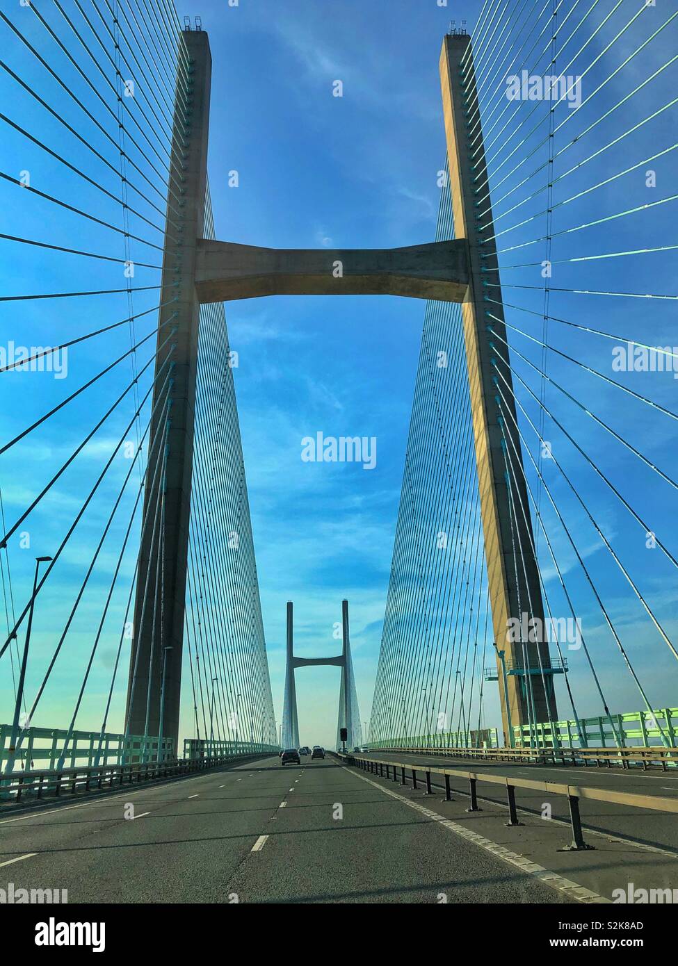 Deuxième Severn crossing (pont Prince-de-Galles) position de l'Angleterre dans le pays de Galles - Image de stock capturée avec un smartphone