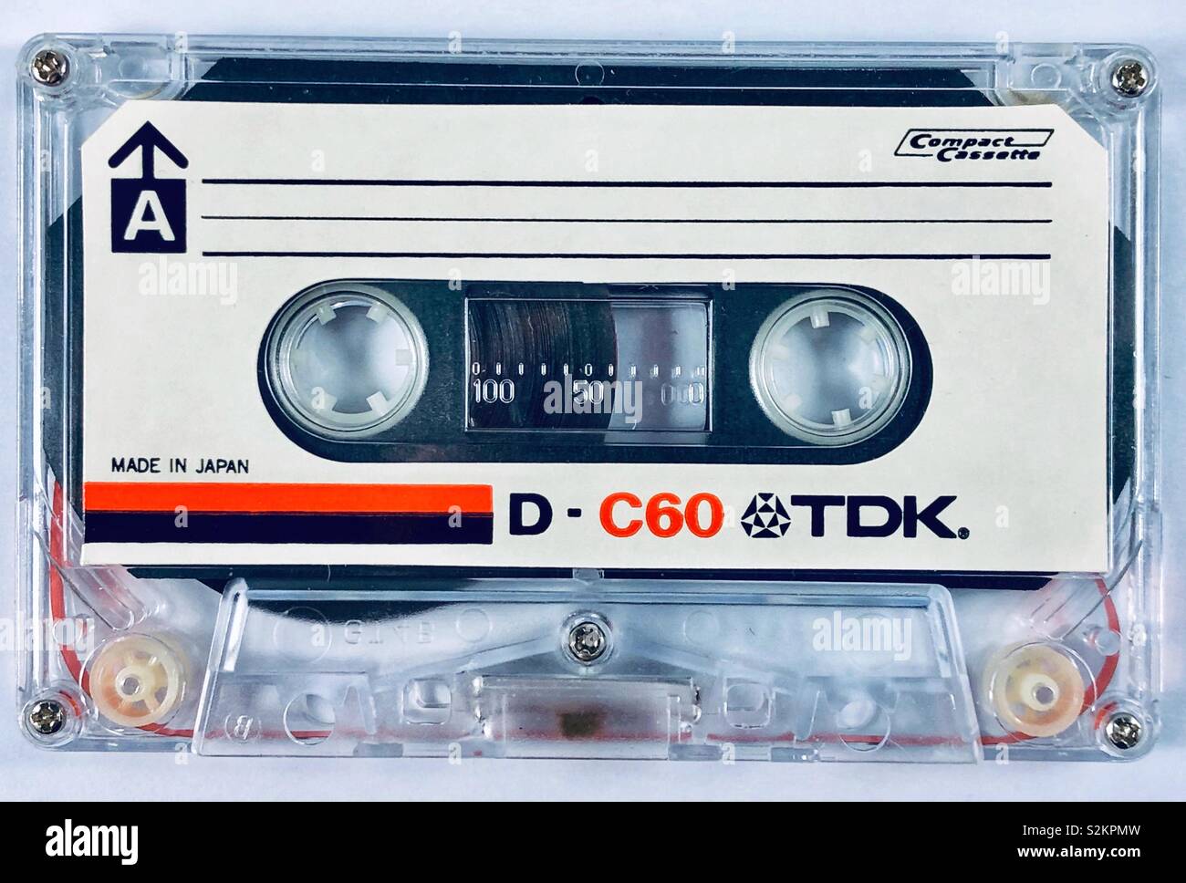 TDK D-C60 Mécanisme véritable cas clair compact audio cassette Photo Stock  - Alamy