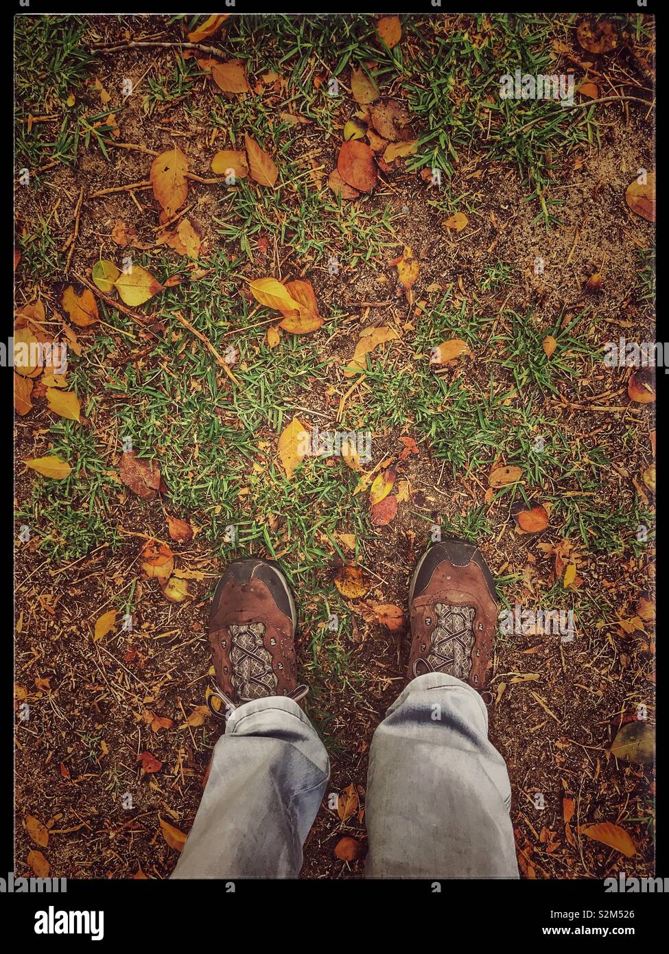 Faire une promenade à pied. Banque D'Images