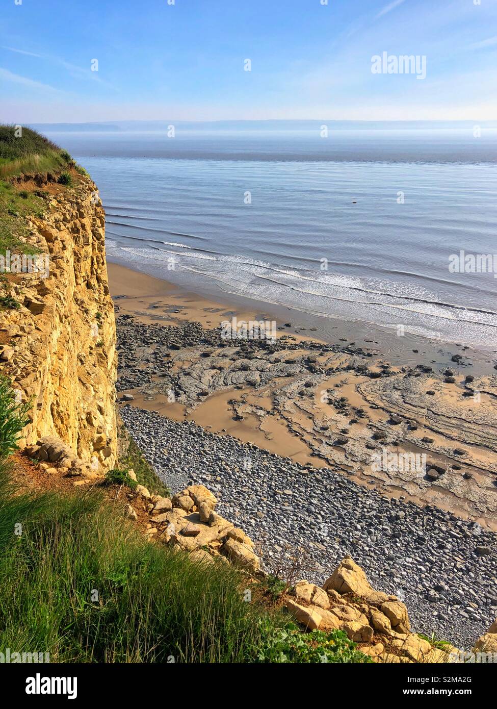 La côte du Glamorgan à Traeth Mawr, Nash Point, Nouvelle-Galles du Sud. Banque D'Images