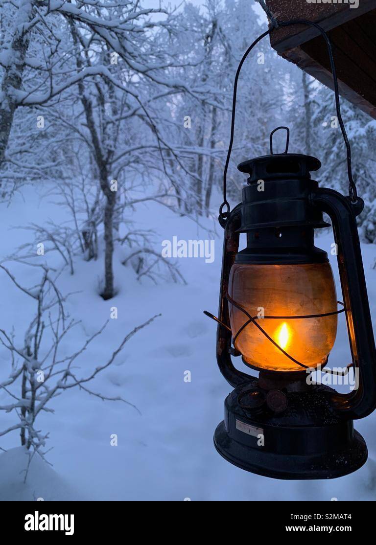 Lumière d'hiver de Levi en Finlande Banque D'Images