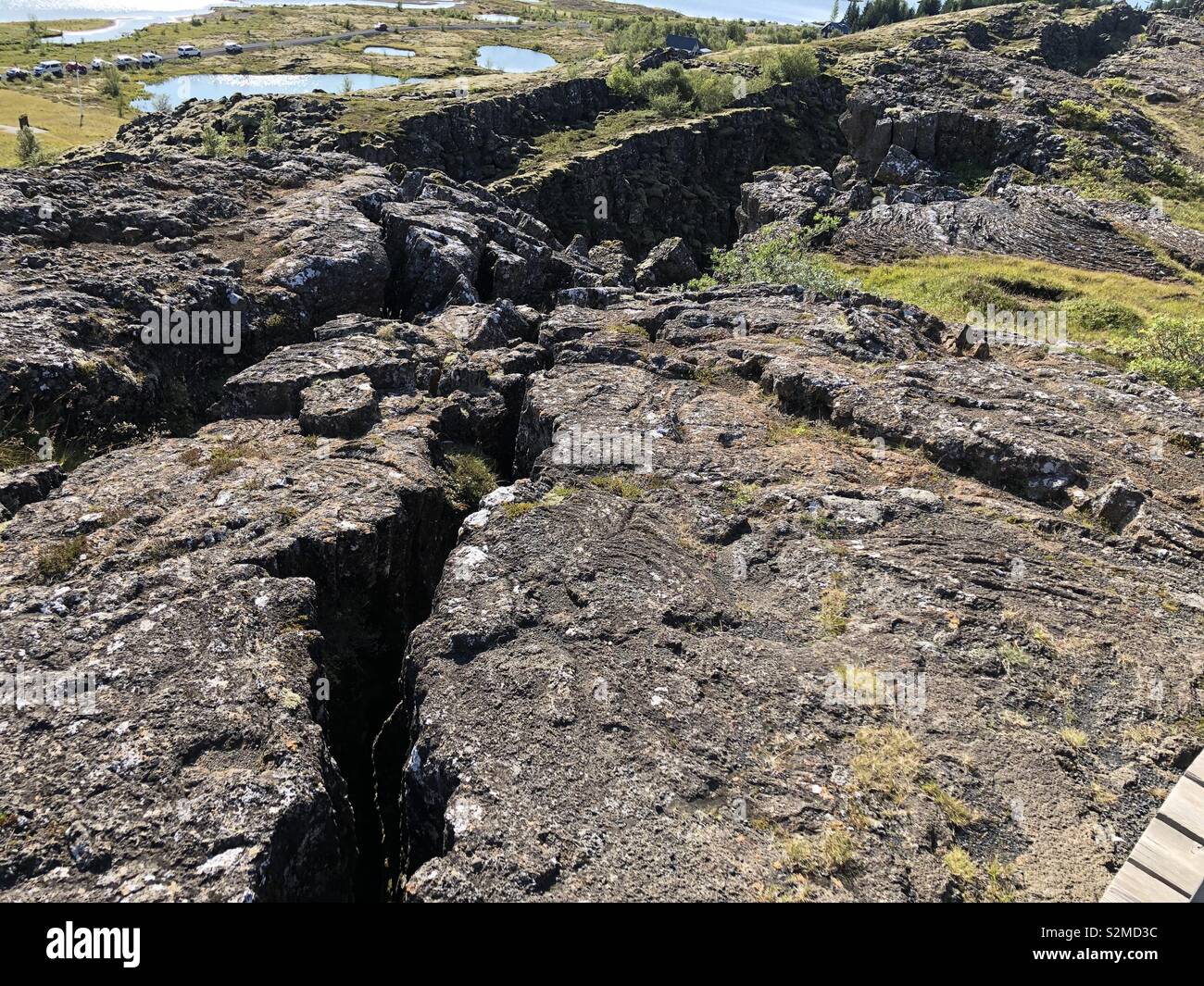 Les plaques tectoniques convergent en Islande Banque D'Images