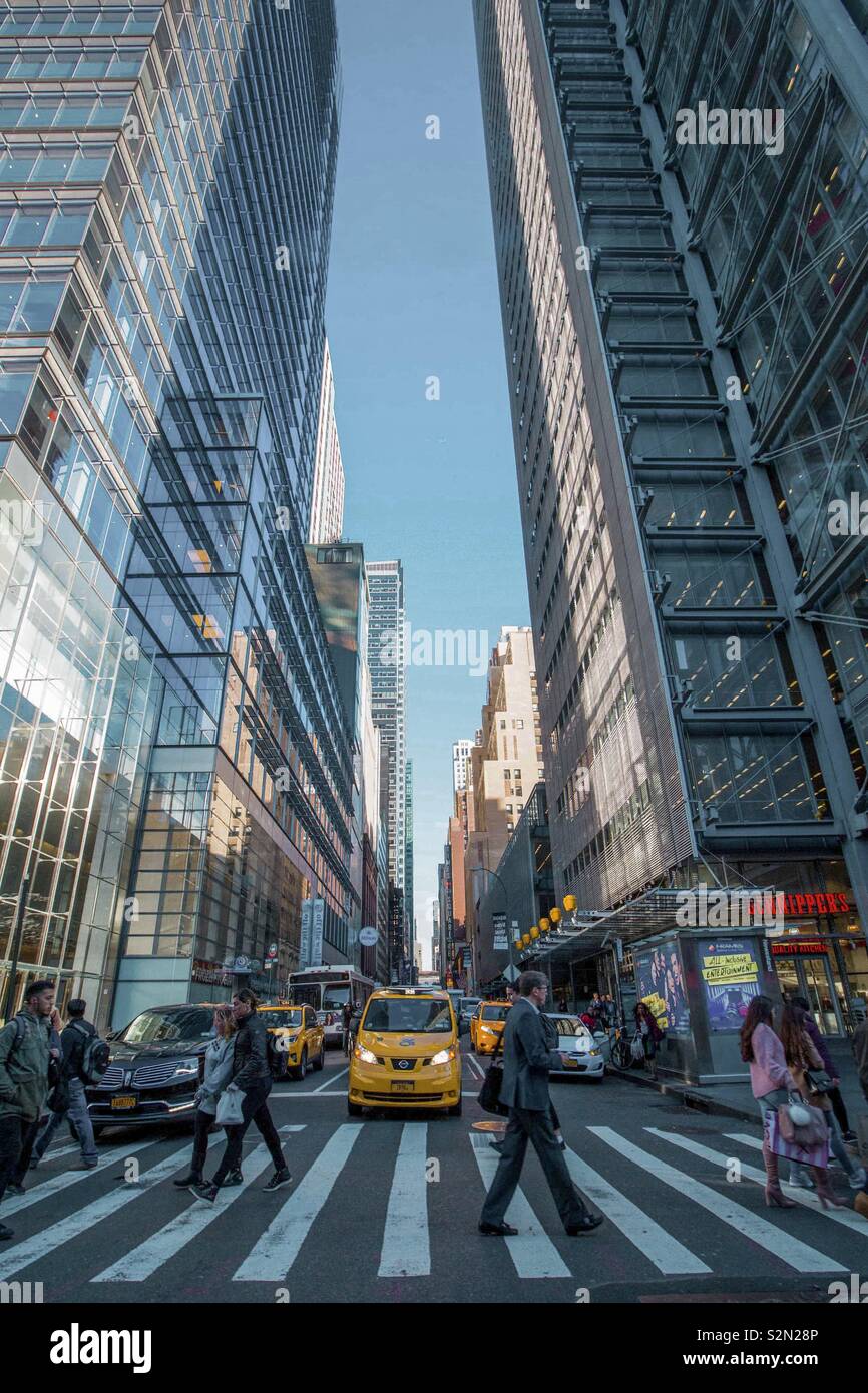 Rue animée de New York City Banque D'Images