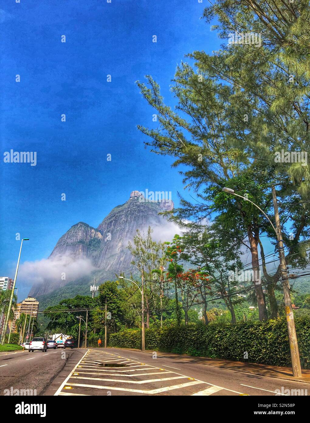 En route vers la montagne à Rio de Janeiro, Brésil. Banque D'Images