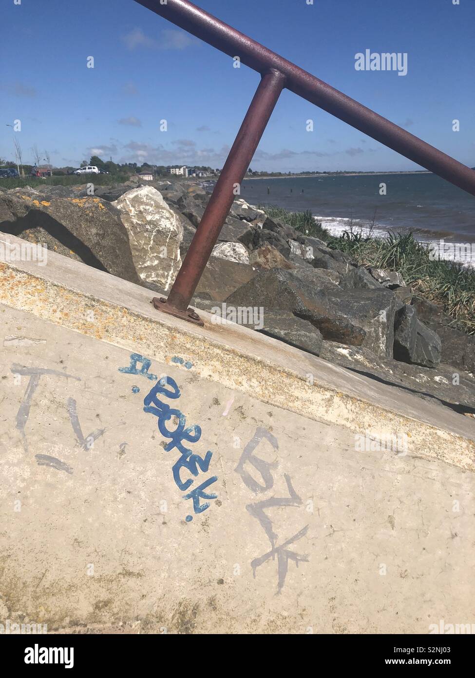 Le graffiti à la plage Banque D'Images