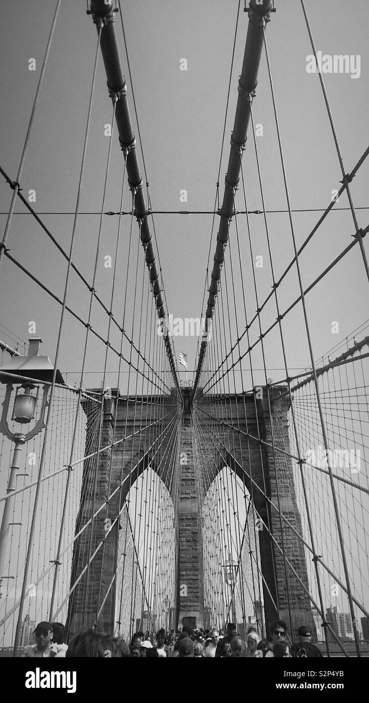 Pont de Brooklyn, New York City Banque D'Images