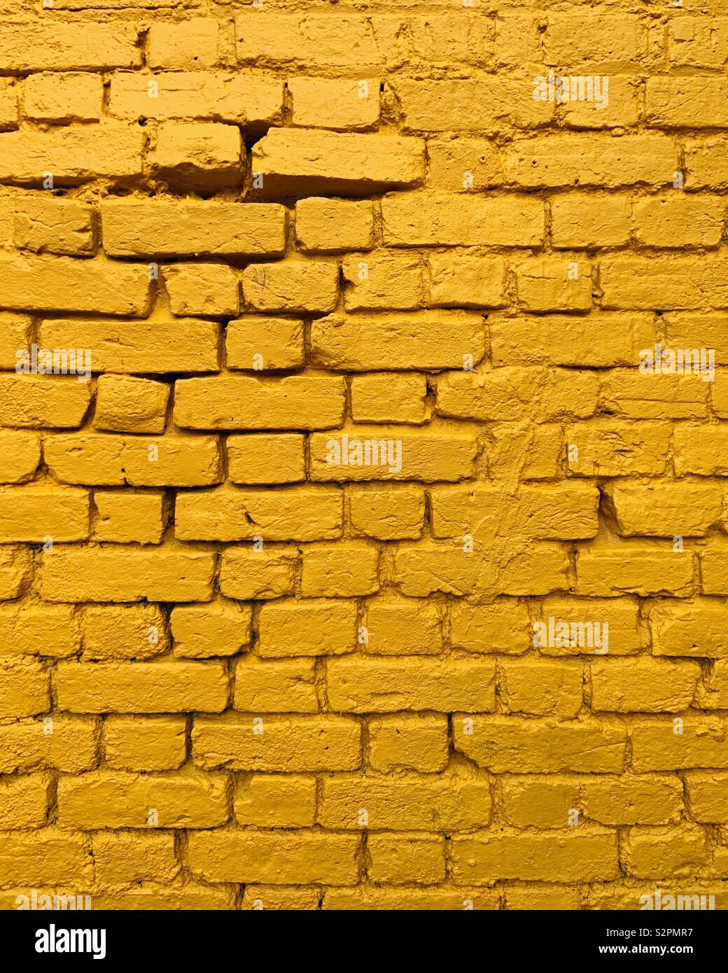 Mur de brique jaune - Image de stock capturée avec un smartphone