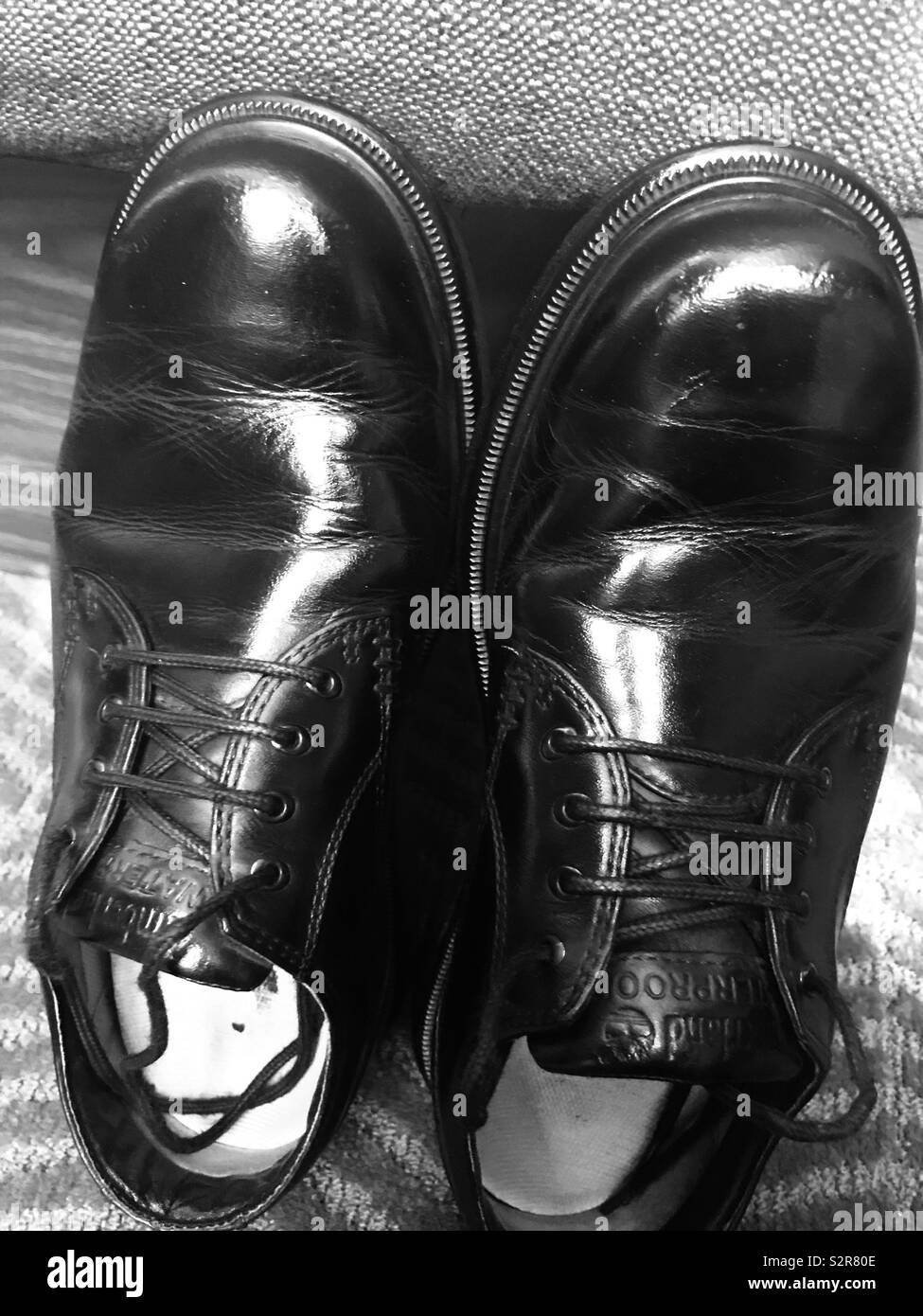 Chaussures brillantes Banque d'images noir et blanc - Alamy