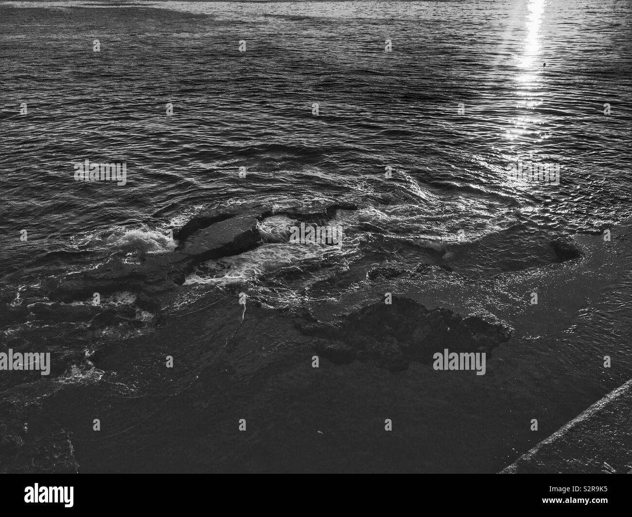 Lever du soleil sur la mer Méditerranée Beyrouth Liban Moyen Orient Banque D'Images