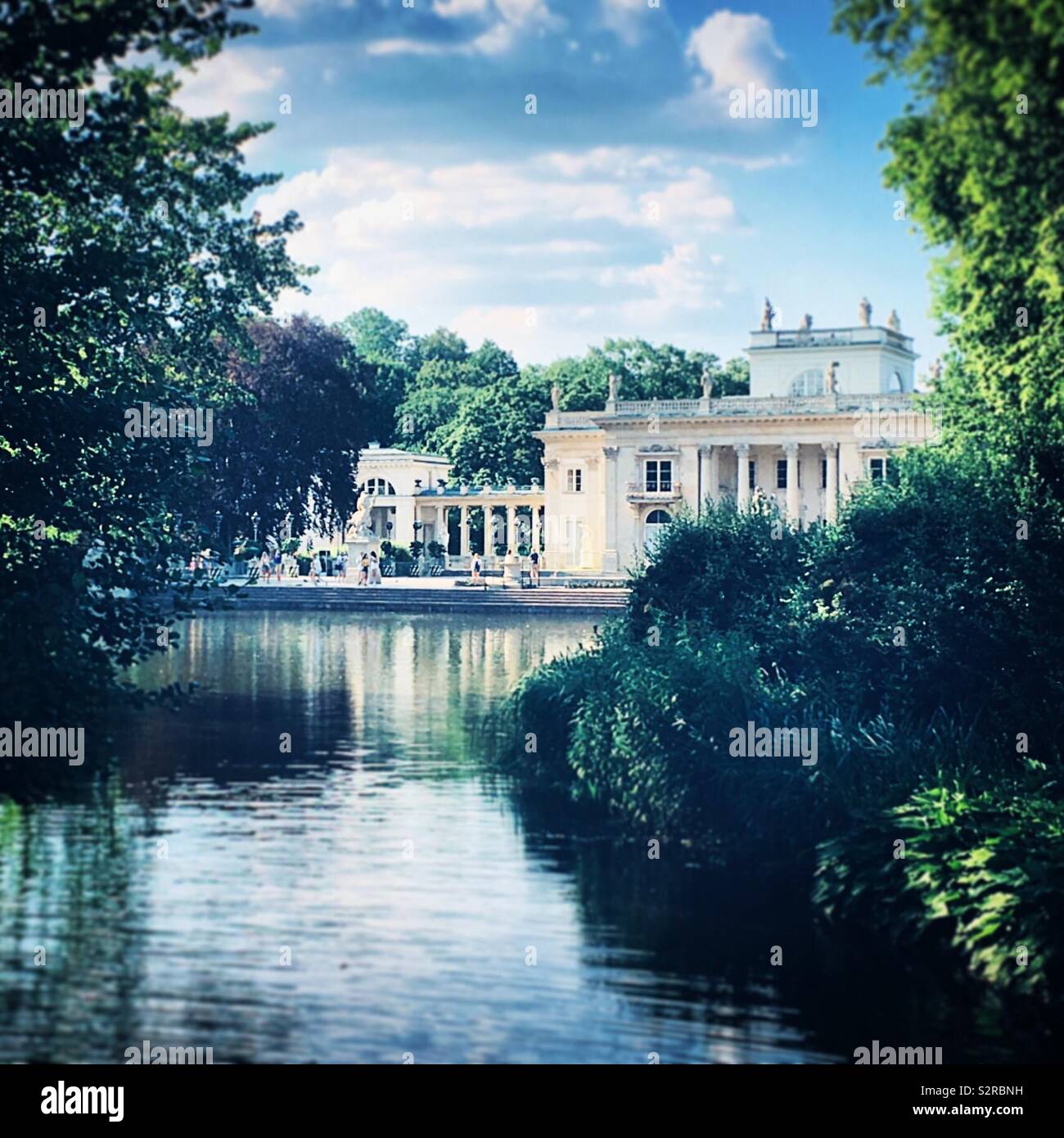 Palais sur l'eau, Varsovie, Pologne - Image de stock capturée avec un smartphone