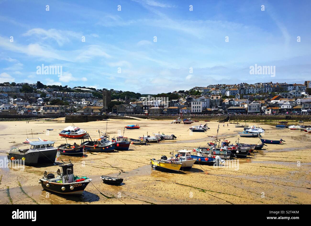 St Ives Harbour à marée basse - Image de stock capturée avec un smartphone