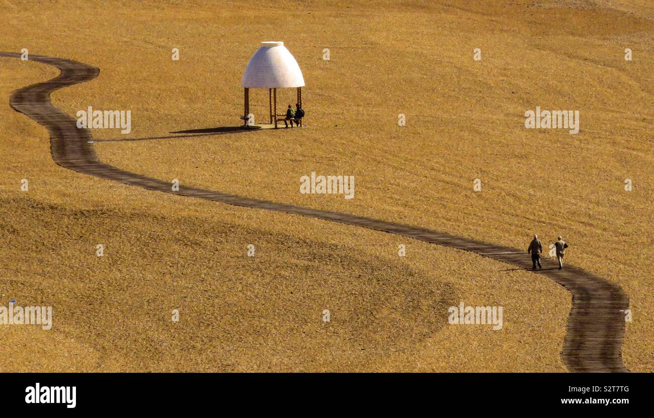 Allée de Folkestone dans le sable Banque D'Images