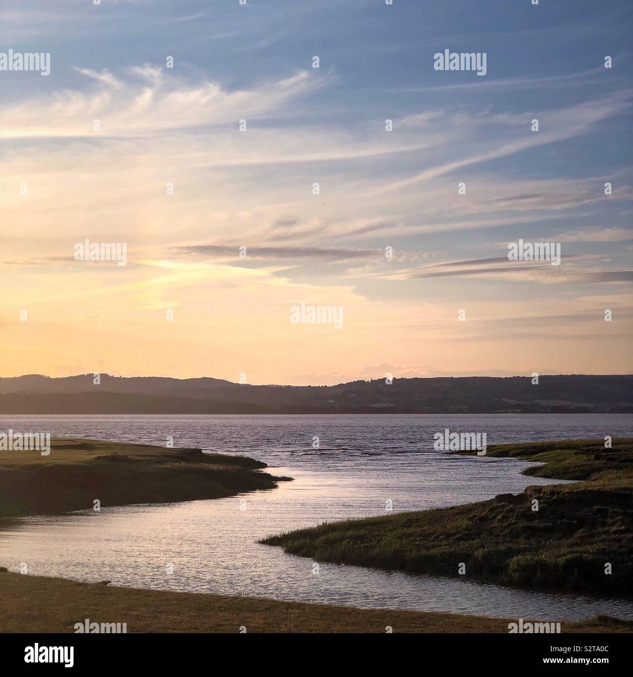 Rivière Severn au coucher du soleil - Image de stock capturée avec un smartphone