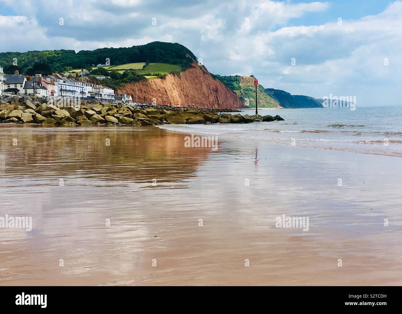 Plage de Sidmouth est, Devon, Angleterre - Image de stock capturée avec un smartphone